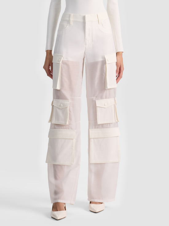 OFF WHITE-OLYMPIA SHEER COMBO CARGO PANT