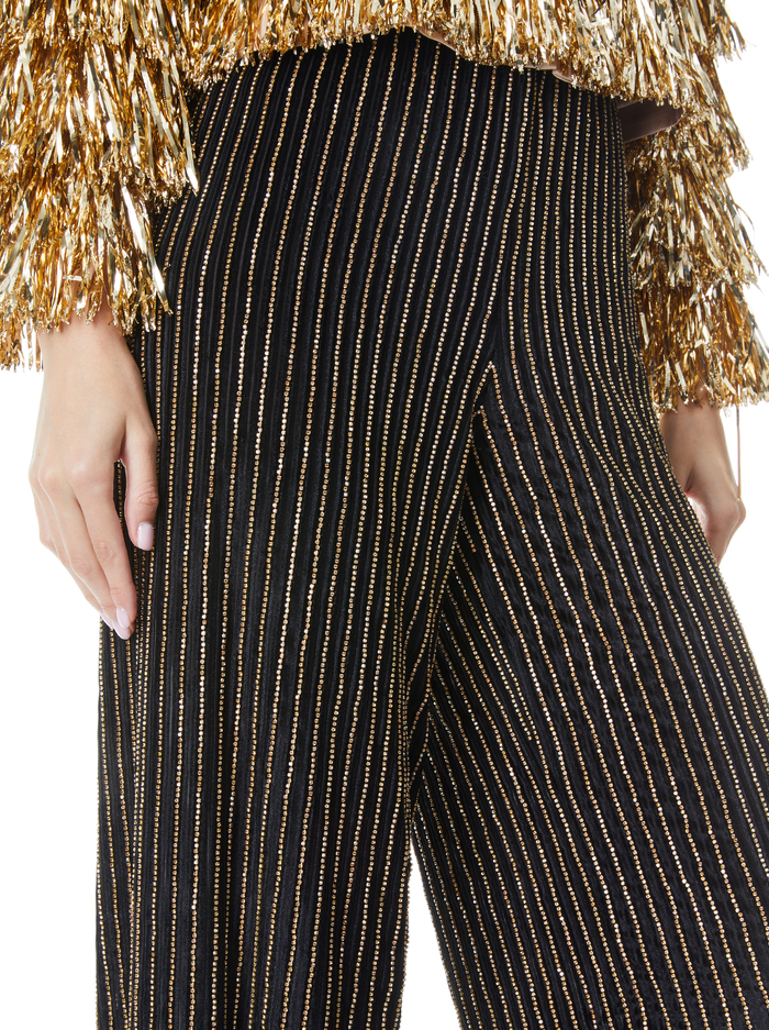 ELBA EMBELLISHED PANT - BLACK/GOLD image 3 - ALICE + OLIVIA