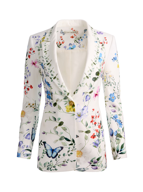 TWISTING VINES OFF WHITE-BREANN PRINTED BLAZER