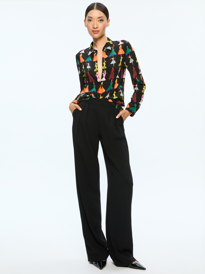 WILLA STACEFACE TOP - ROMANTIC STACE BLACK image 1 - Alice And Olivia