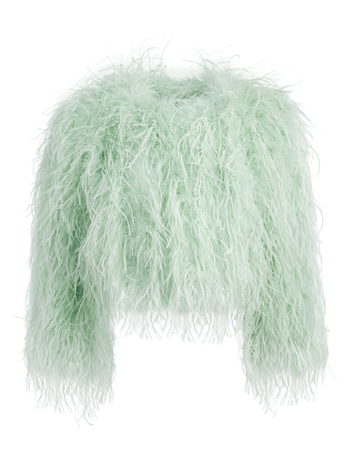 KIDMAN FEATHERED JACKET - SEA SPRAY image 5 - Alice And Olivia