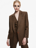 COLLEY NOTCH COLLAR BLAZER - CAMEL/BLACK