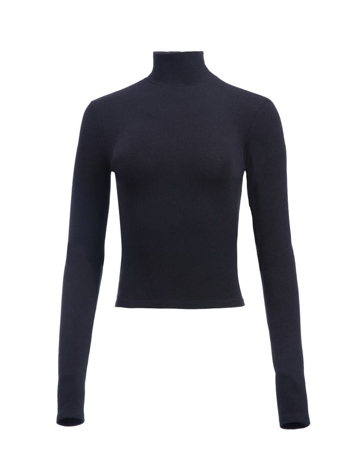 GARRISON SLIM MOCK NECK TOP - BLACK image 5 - Alice And Olivia