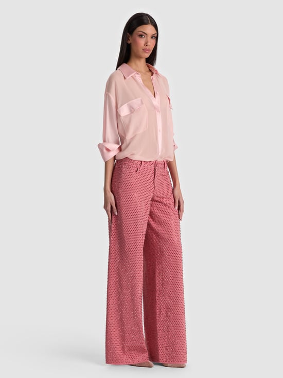 ENGLISH ROSE-FINELY OVERSIZED UTILITY SHIRT