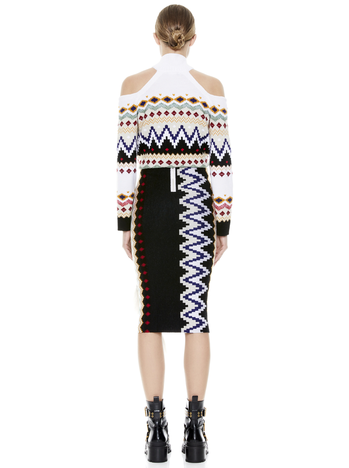 FELICITY FAIRISLE FRINGE SKIRT - MULTI image 2 - Alice And Olivia