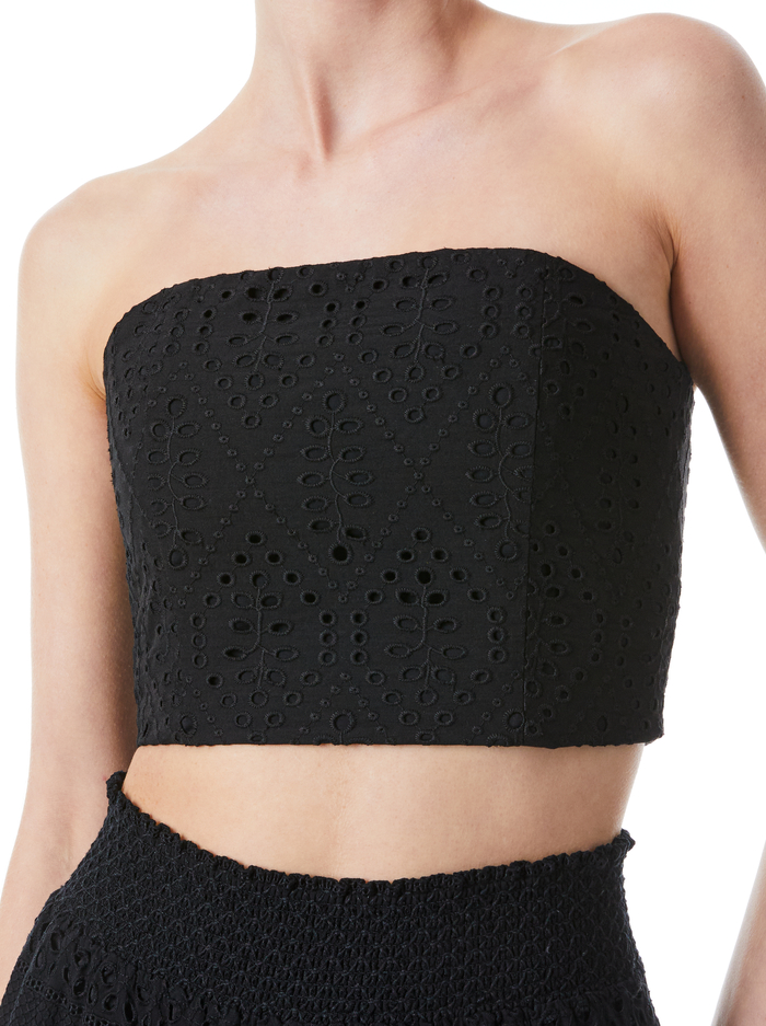 CERESI EYELET BANDEAU TOP - BLACK image 3 - ALICE + OLIVIA