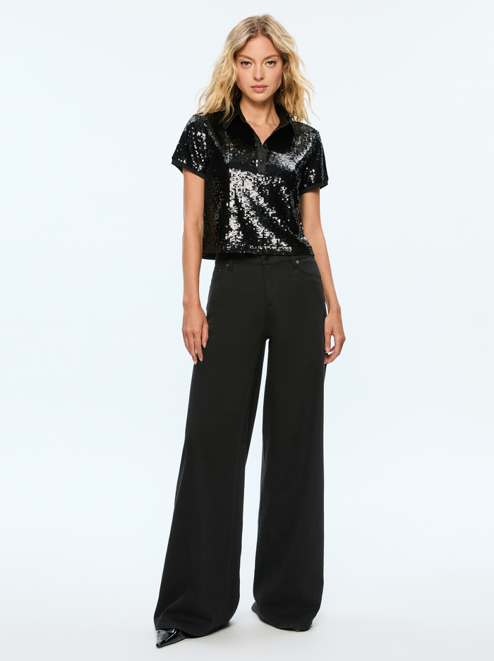 KIT SEQUIN POLO - BLACK image 4 - Alice And Olivia