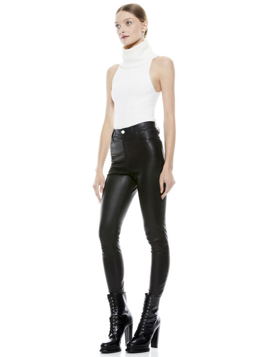 BLACK-MIKAH LEATHER PANT