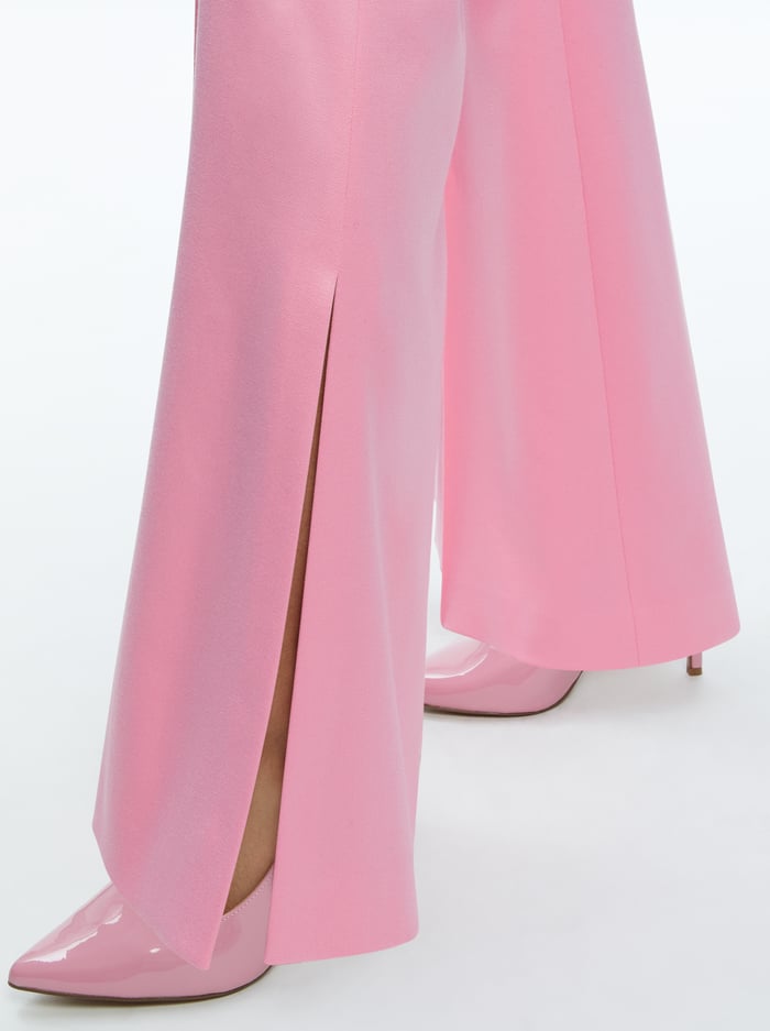 DANETTE HIGH RISE FLARE SLIT TROUSER - CHERRY BLOSSOM image 3 - Alice And Olivia