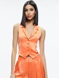 AMBER COLLARED VEST - CORAL