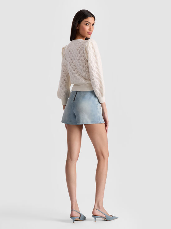 ECRU-DORIS POINTELLE CARDIGAN