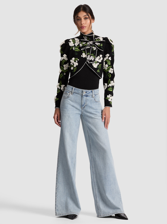 BLACK/OFF WHITE-ADDISON BOW JACKET