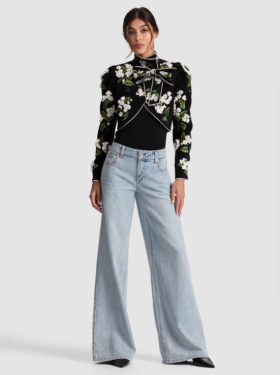 BLACK/OFF WHITE-ADDISON BOW JACKET