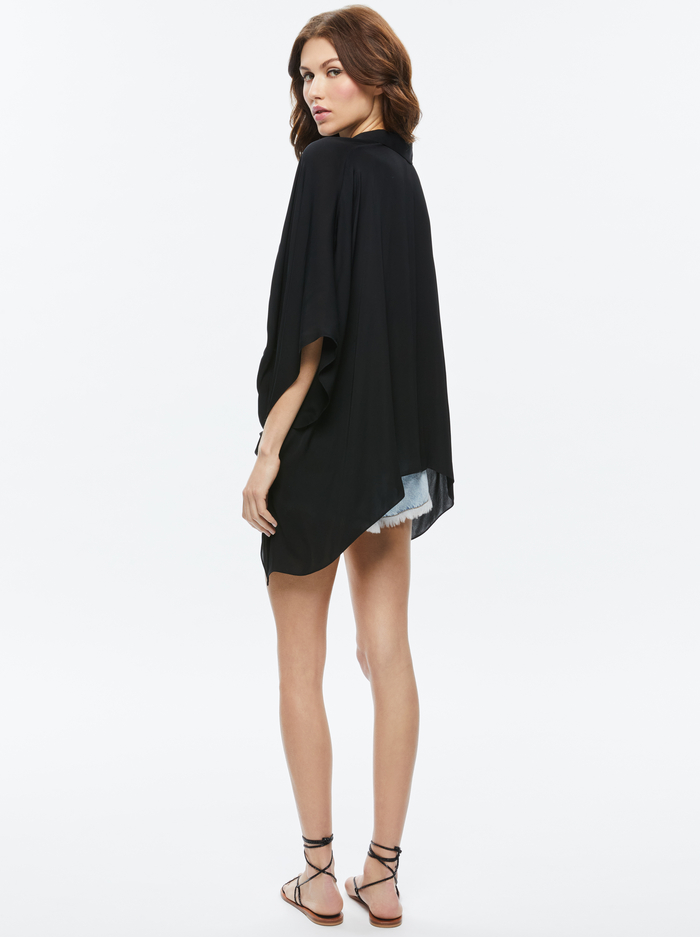 DEANNE BUTTON DOWN BLOUSE - BLACK image 2 - Alice And Olivia