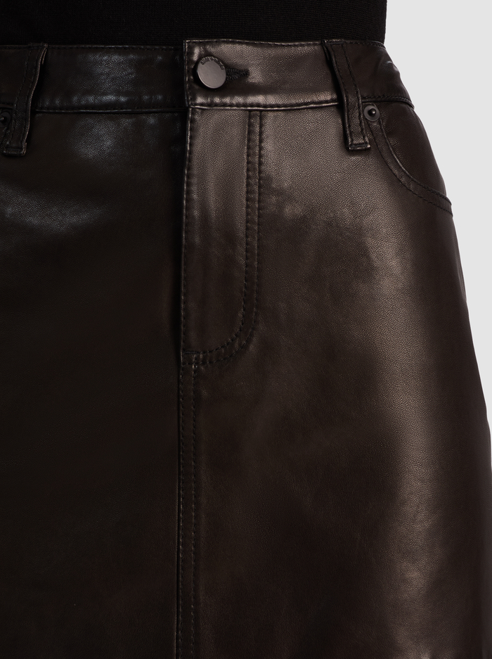 JOSS LEATHER MINI SKIRT - BLACK image 3 - Alice And Olivia