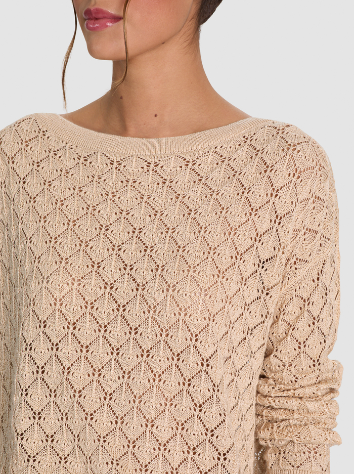 LEXI OFF THE SHOULDER PULLOVER - SAND image 3 - ALICE + OLIVIA