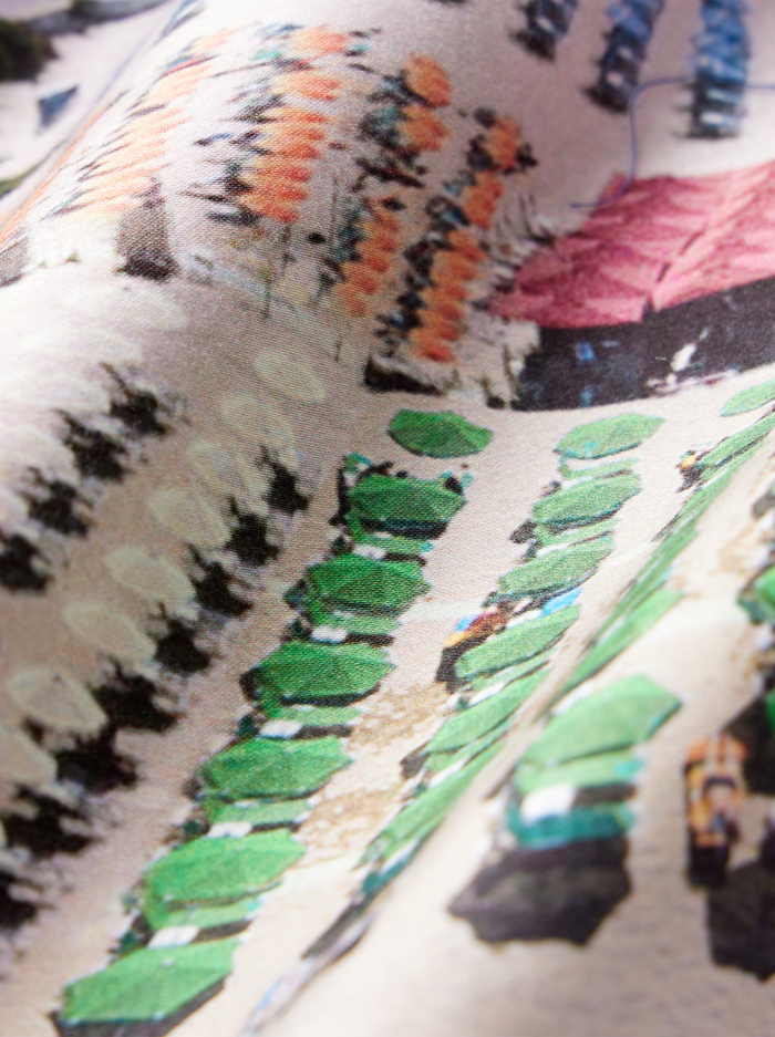 EARLA HIGH RISE FLARE SKIRT - WHISPERING WAVES image 1 - Alice And Olivia