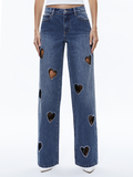 KARRIE EMBELLISHED HEART JEAN - TRUE BLUES DARK