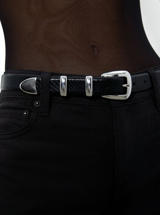 BLACK/SILVER-HAYDEN BUCKLE BELT