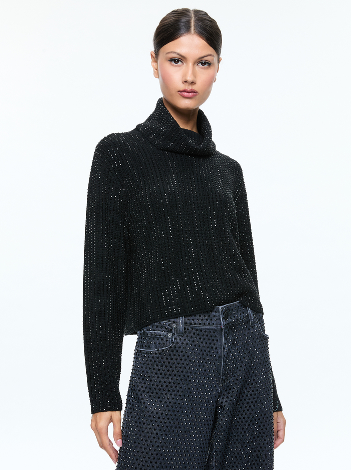 CORIN PULLOVER - BLACK - Alice And Olivia