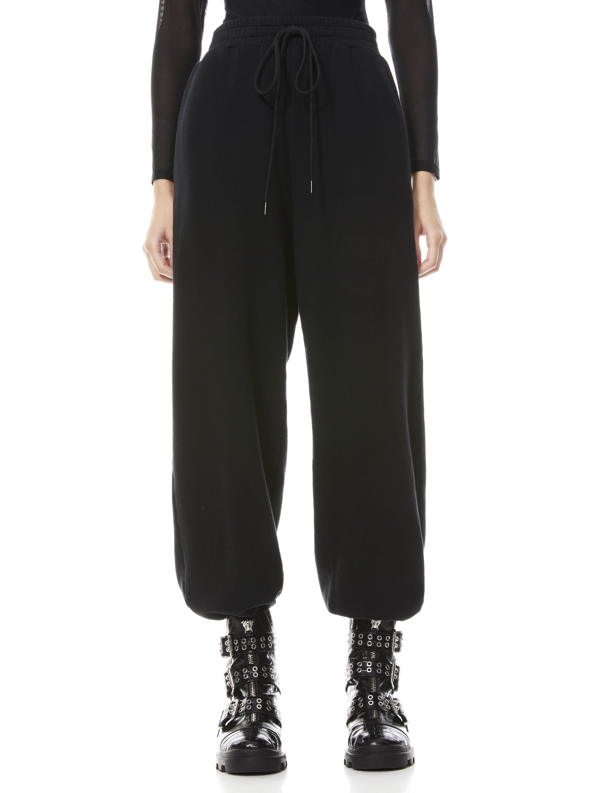 black high waisted joggers