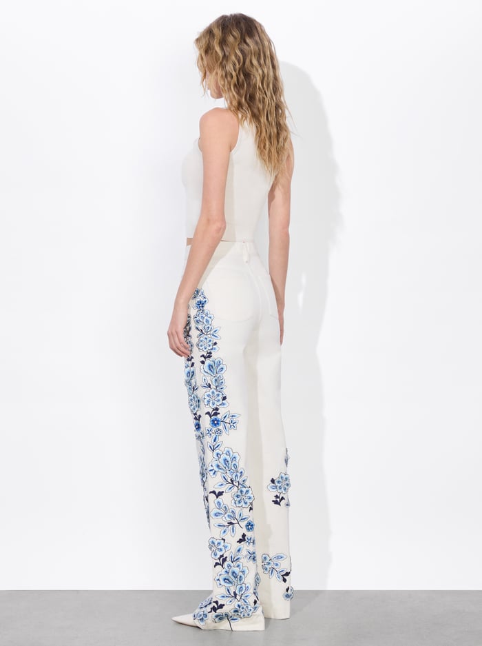 WEEZY EMBROIDERED JEAN - OFF WHITE image 2 - Alice And Olivia
