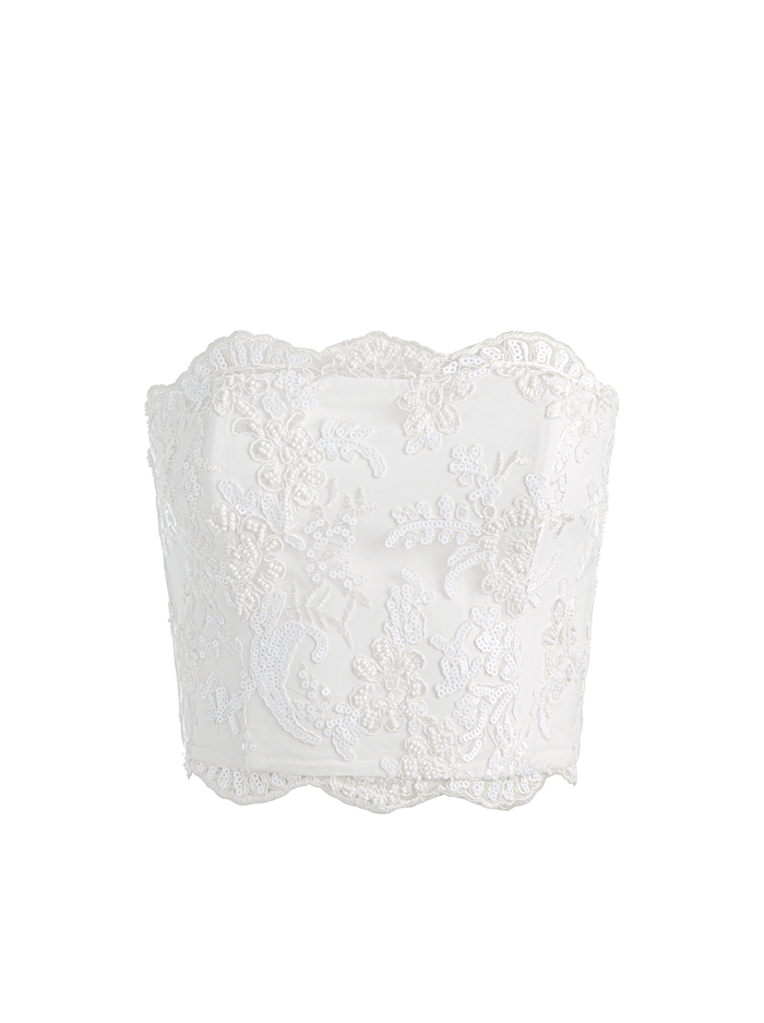 CERESI EMBELLISHED LACE BANDEAU TOP - OFF WHITE image 5 - ALICE + OLIVIA