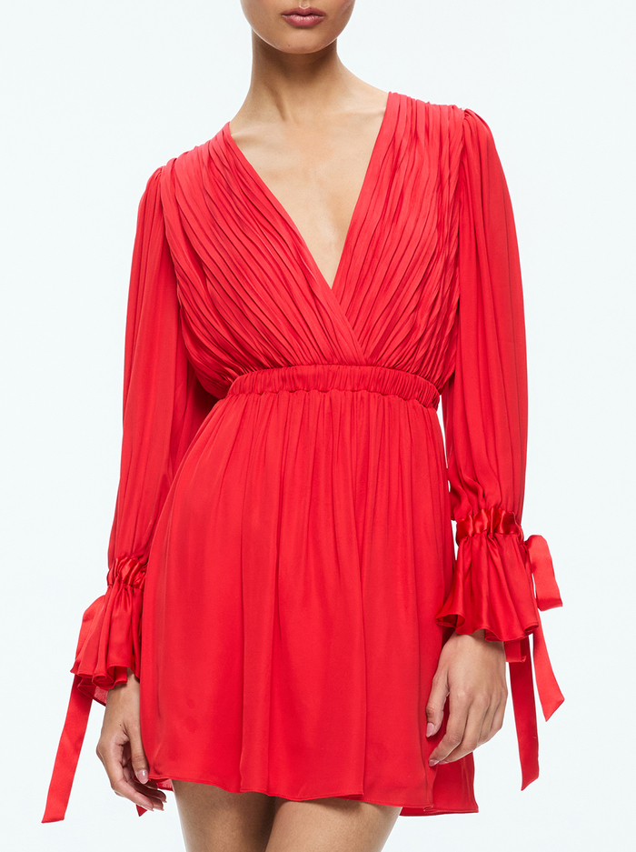 CLARISSA MINI DRESS - BRIGHT RUBY image 1 - Alice And Olivia