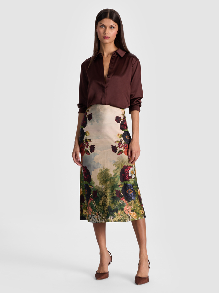 MAEVE SLIP SKIRT - FORBIDDEN FOREST image 1 - ALICE + OLIVIA
