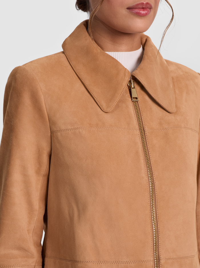 LOGAN SUEDE COAT - PRALINE image 3 - ALICE + OLIVIA