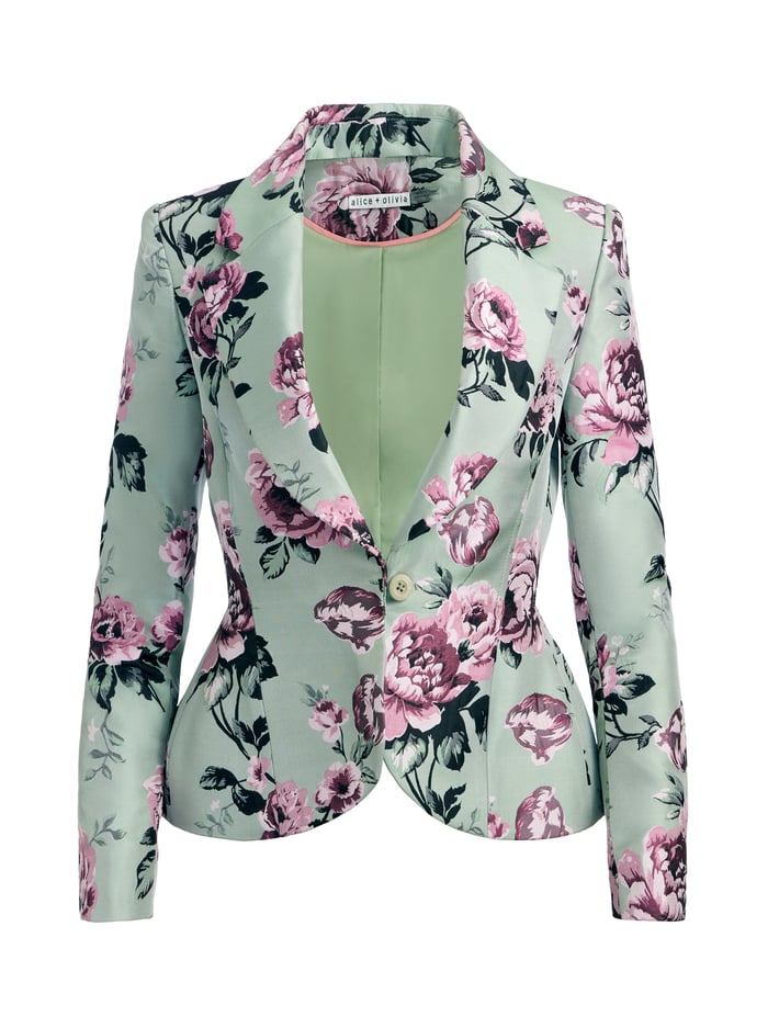IANA SCULPTED BLAZER - SAGE MULTI image 5 - Alice And Olivia