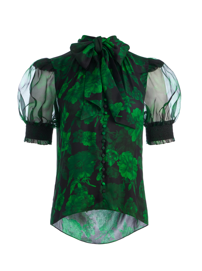 BRENTLEY BLOUSE - DREAM FLORAL EMERALD image 5 - ALICE + OLIVIA