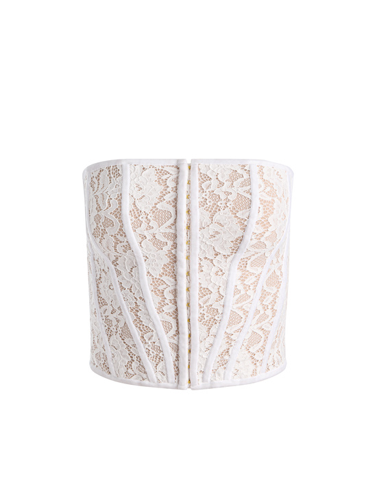 OFF WHITE/ALMOND-COSETTE LACE CORSET