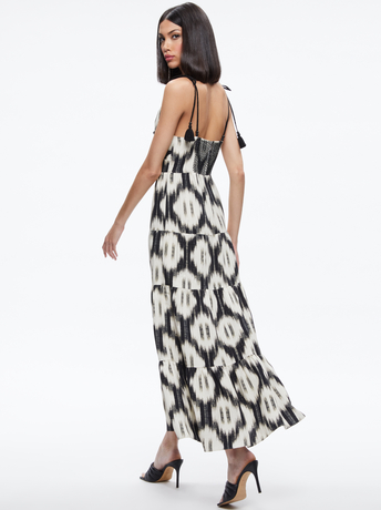 CLASSIC IKAT-KATARA TWIST TOP TIERED MAXI DRESS