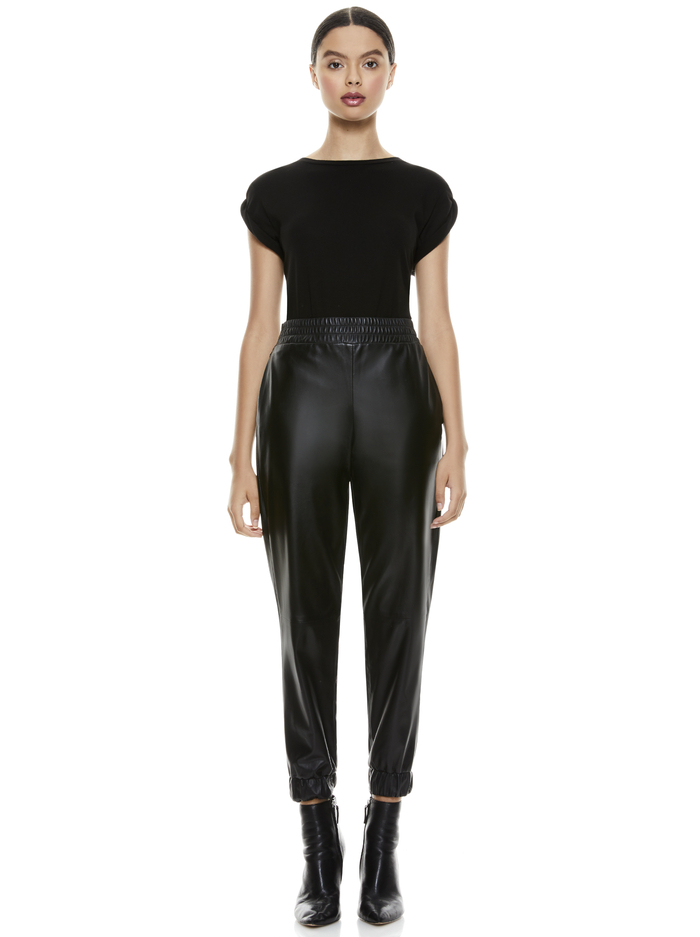 CORDELLA TWIST SLEEVE TOP - BLACK image 2 - ALICE + OLIVIA