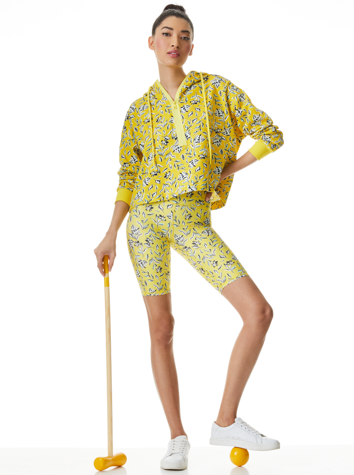 QUINLAN FLORAL CROPPED HOODIE - FREE SWINGING SUNBEAM image 2 - Alice And Olivia