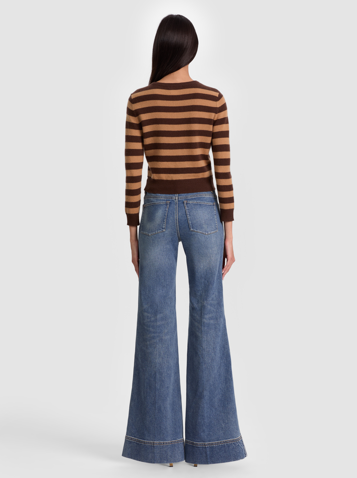 CAROLANN CASHMERE SHRUNKEN PULLOVER - DARK CHOCOLATE/PRALINE image 2 - ALICE + OLIVIA