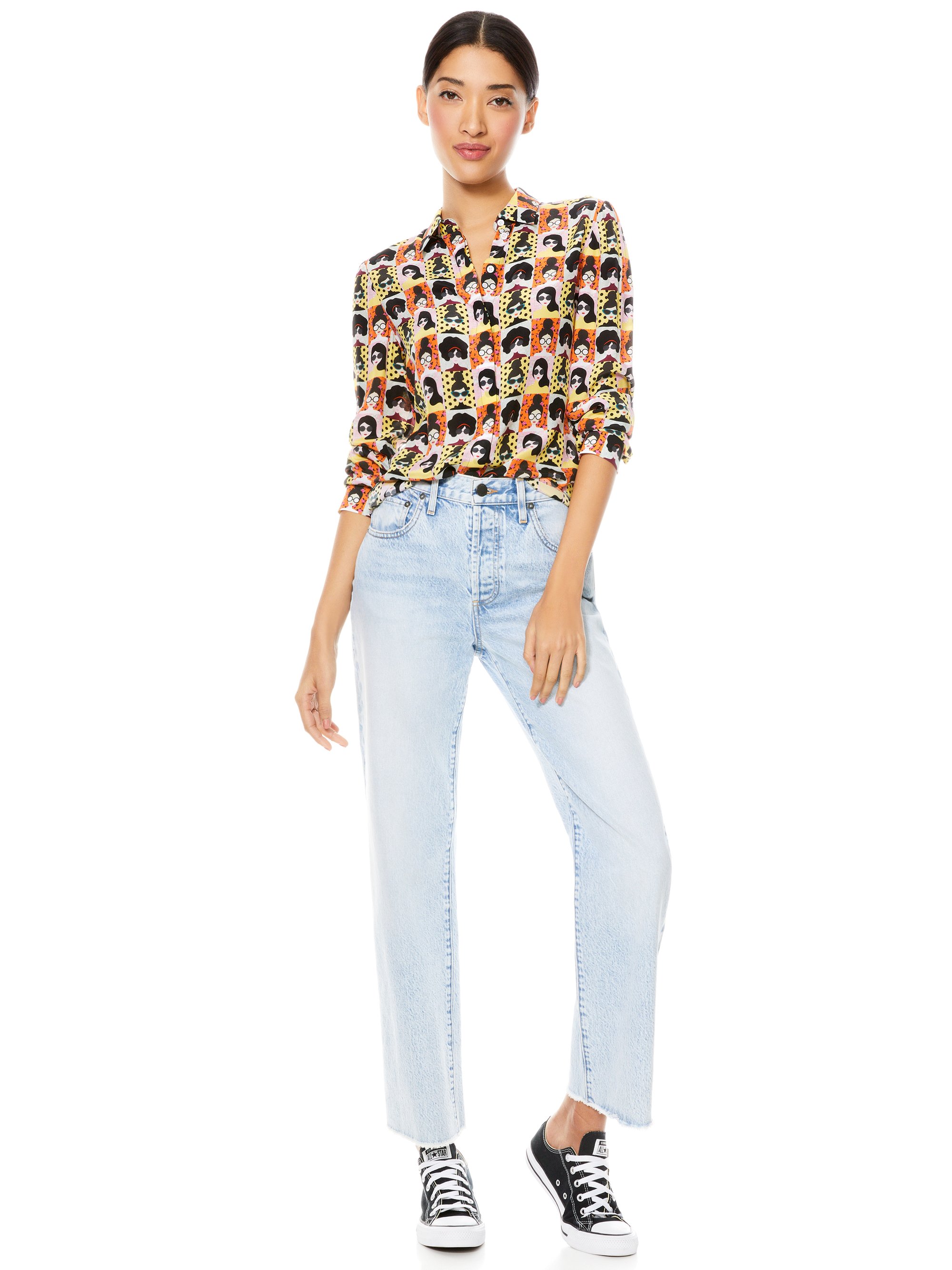 Willa Placket Top In Stace Tribe | Alice And Olivia