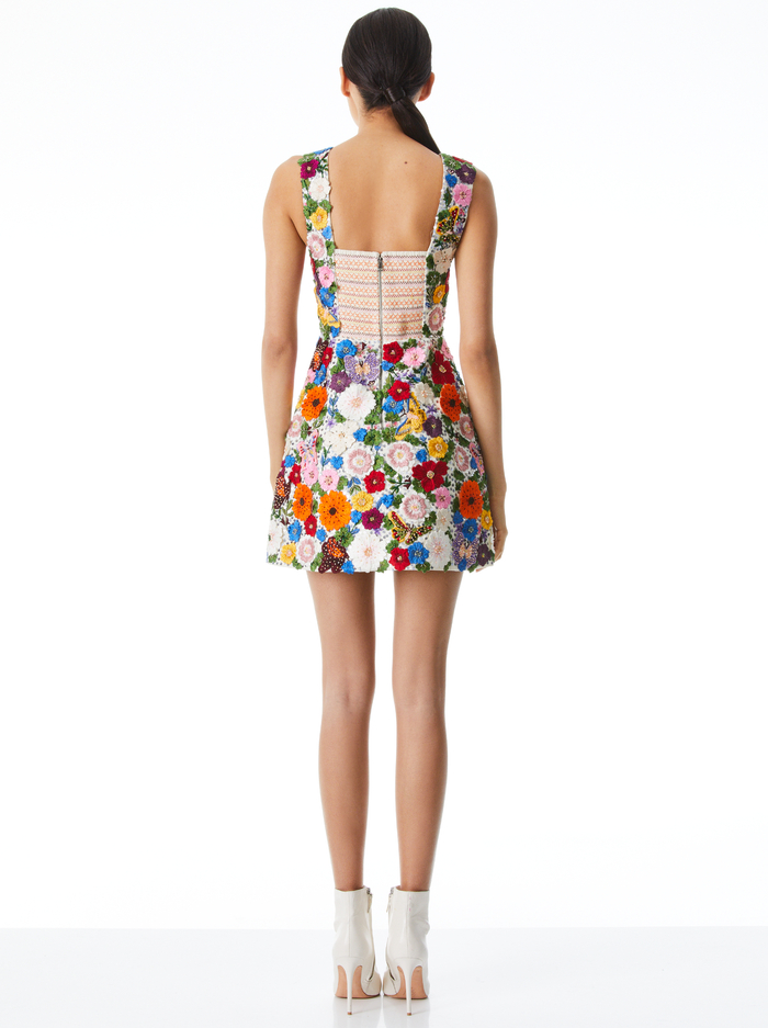 LINDSEY EMBELLISHED POUF DRESS - MULTI image 1 - ALICE + OLIVIA