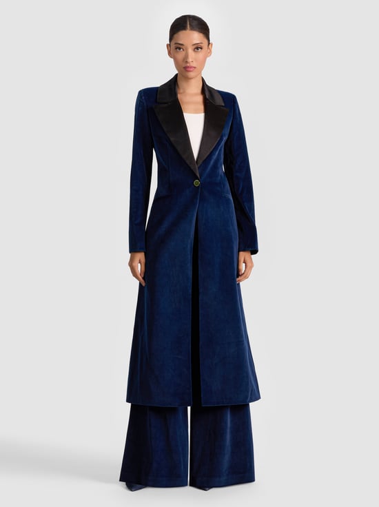 DARK MIDNIGHT BLUE-THEO VELVET COAT
