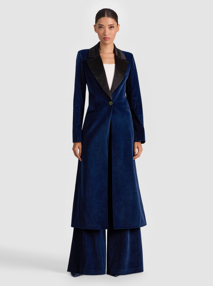 THEO VELVET COAT - DARK MIDNIGHT BLUE image 4 - Alice And Olivia