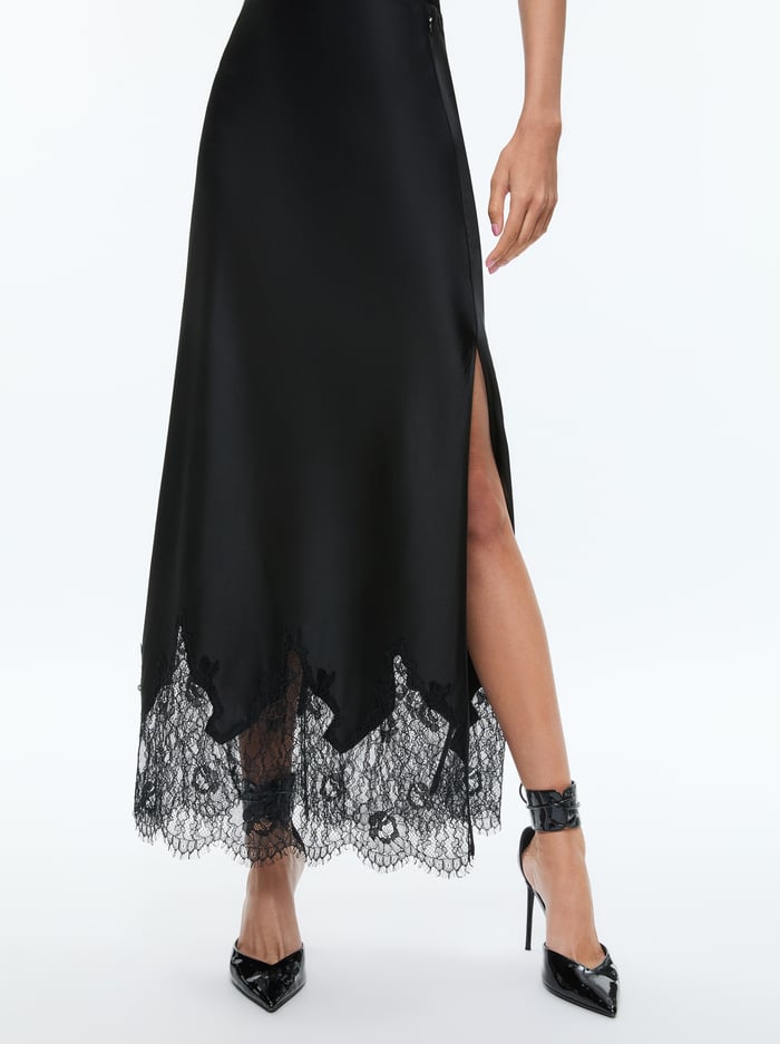 MAEVE SLIP SKIRT - BLACK - Alice And Olivia