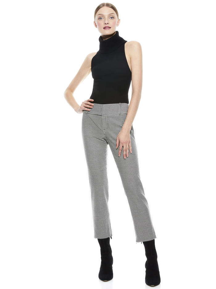 STACEY SLIM TROUSER - BLACK/WHITE image 4 - Alice And Olivia