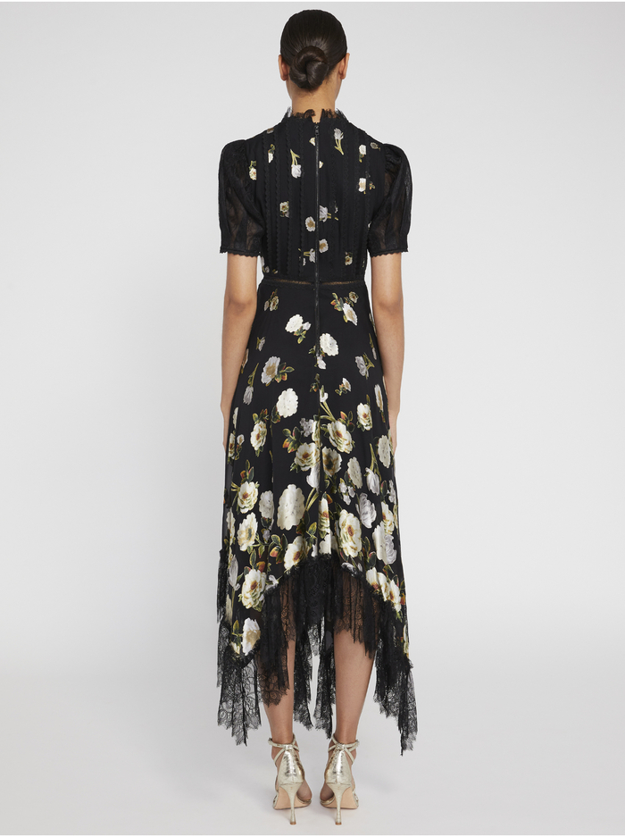 BETTINA FLORAL LACE MIDI DRESS - SPRING SHOWER BLACK image 1 - Alice And Olivia