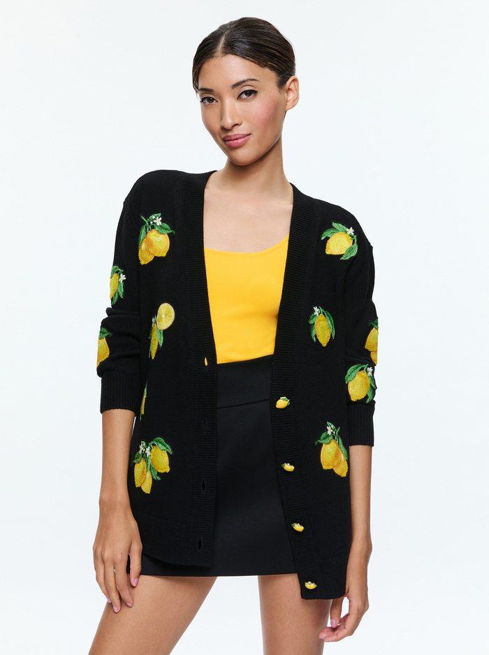 BRADFORD CARDIGAN - LEMON TREE - Alice And Olivia