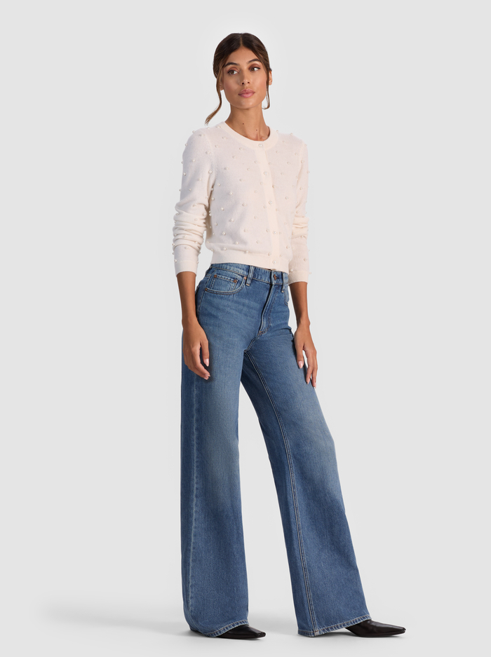 DOLLIE EMBELLISHED CARDIGAN - ECRU image 4 - Alice And Olivia