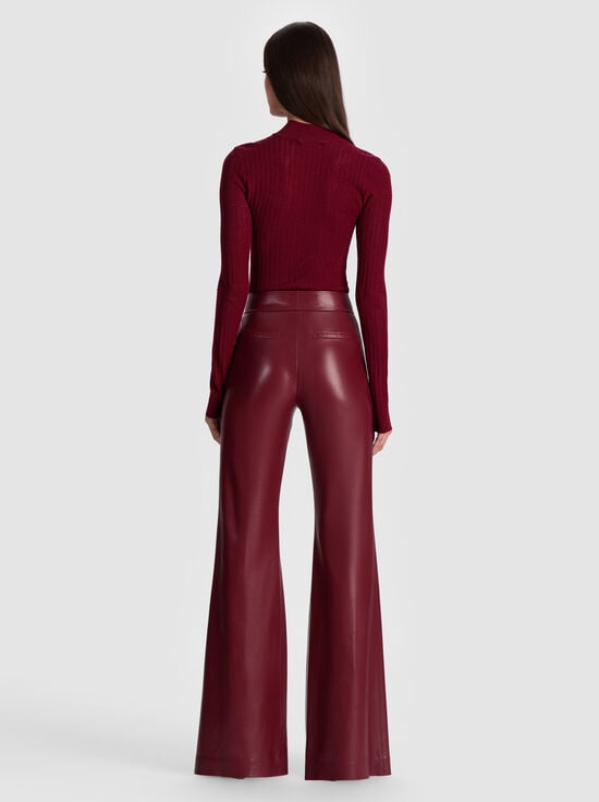 OXBLOOD-LANIE POINTELLE PULLOVER