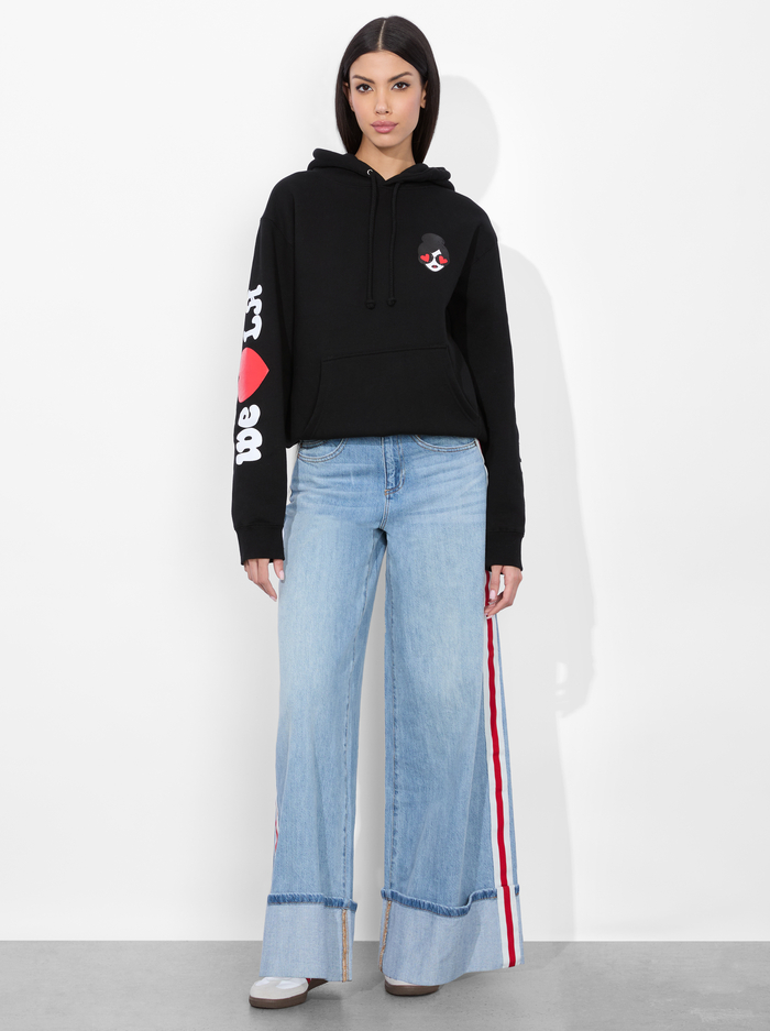 WE HEART LA HOODIE - BLACK image 1 - Alice And Olivia