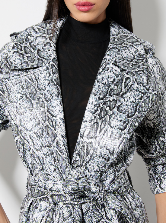 OFF WHITE/BLACK PYTHON-JARRETT VEGAN TRENCH
