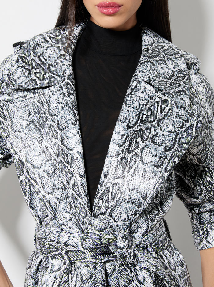 JARRETT VEGAN TRENCH - OFF WHITE/BLACK PYTHON image 3 - Alice And Olivia